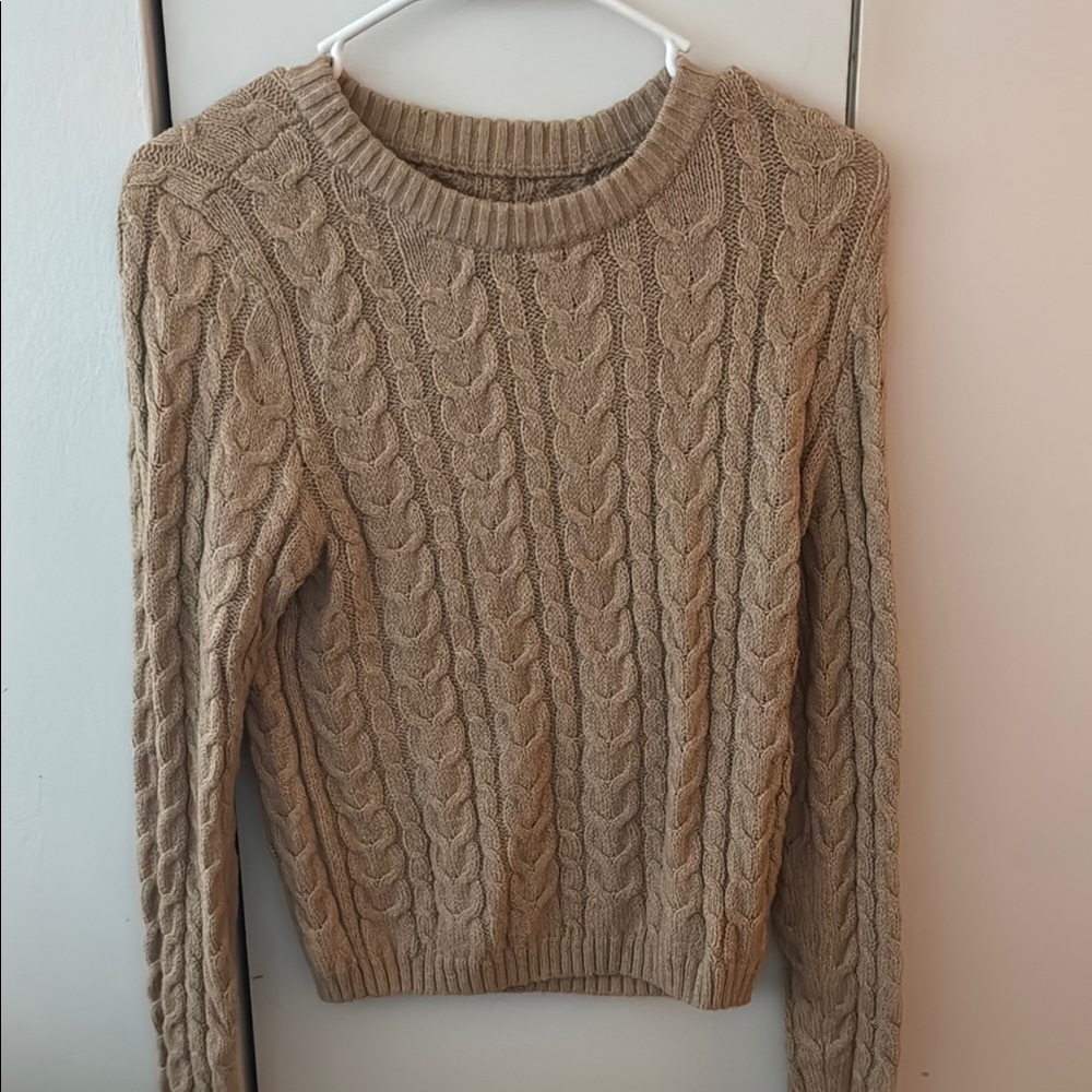 Cable Knit Tan Sweater